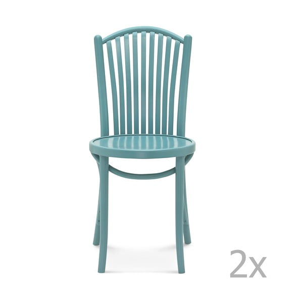 Sada 2 modrých drevených stoličiek Fameg Jorgen