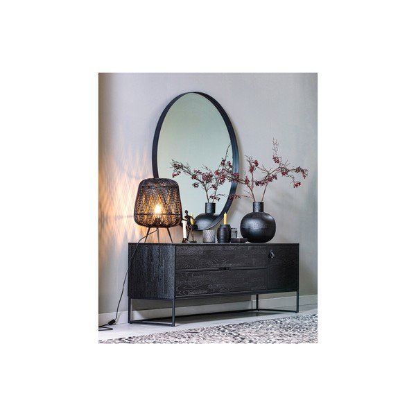 Čierna stolová lampa z bambusu WOOOD Moza, ø 36 cm-image-2