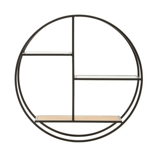 Čierna/v prírodnej farbe poschodová kovová polica 61 cm Mataram – Premier Housewares-image-1