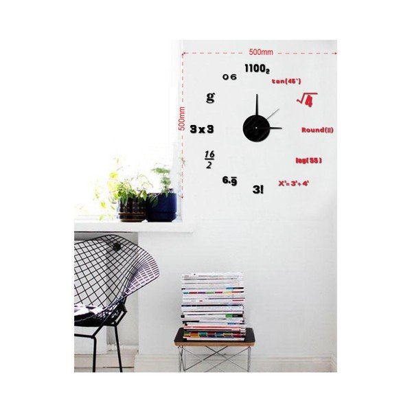 Nástenné nalepovacie hodiny Mauro Ferretti Math, ⌀ 50 cm-image-1