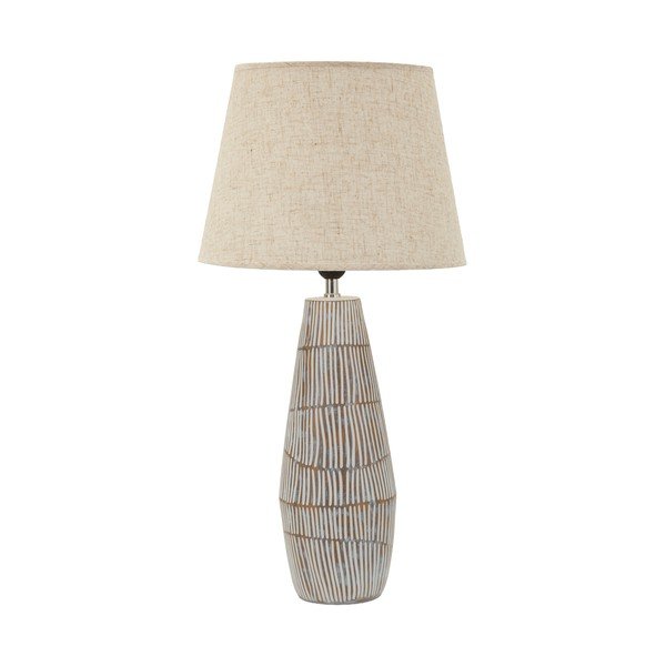 Krémovobiela stolová lampa s textilným tienidlom (výška  69,5 cm) Hanoi – Mauro Ferretti