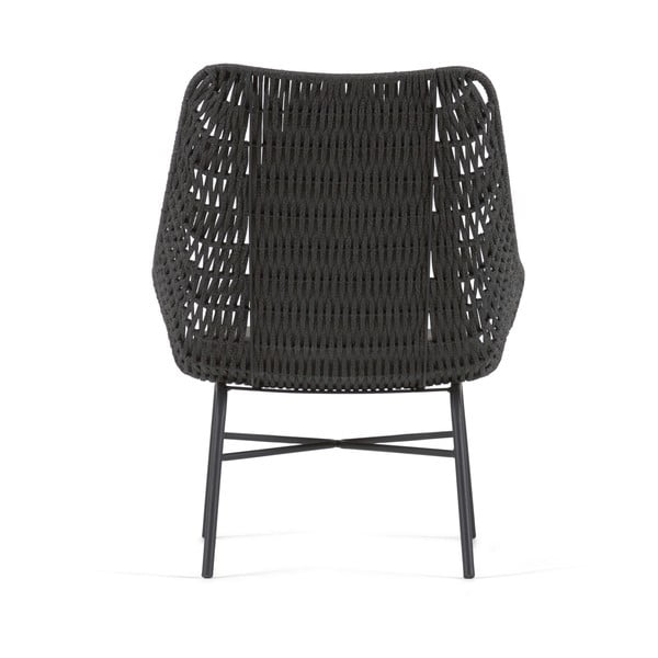 Čierne ručne pletené vonkajšie kreslo Kave Home Abeli-image-3