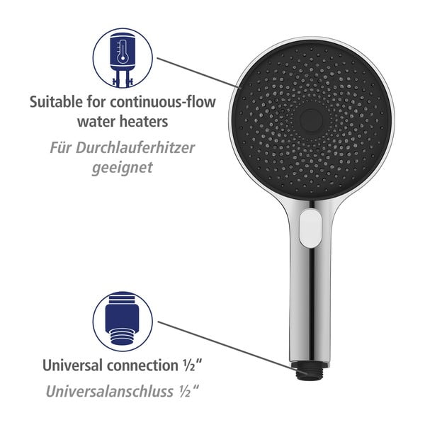 Sprchový set z nerezovej ocele v lesklej striebornej farbe 120 cm Soft Water – Wenko-image-4