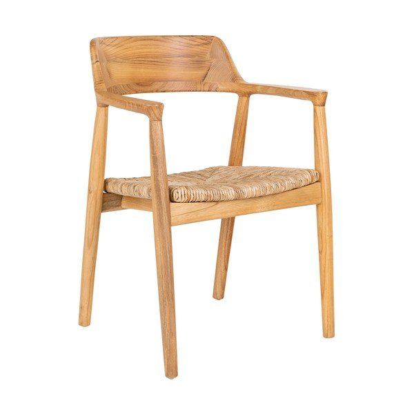 Jedálenská stolička s podrúčkami z masívneho dreva v prírodnej farbe Getafe – House Nordic