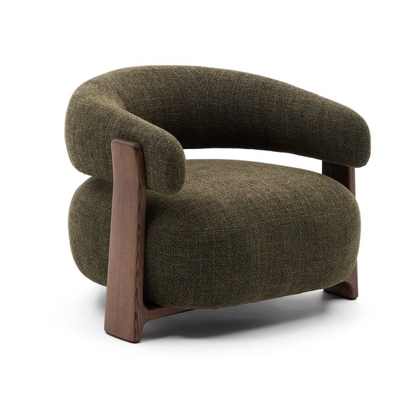 Zelené ženilkové kreslo Granite – Kave Home