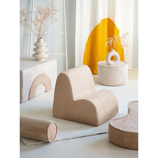 Svetlohnedé menčestrové detské kresielko Cloud – Wigiwama-image-1