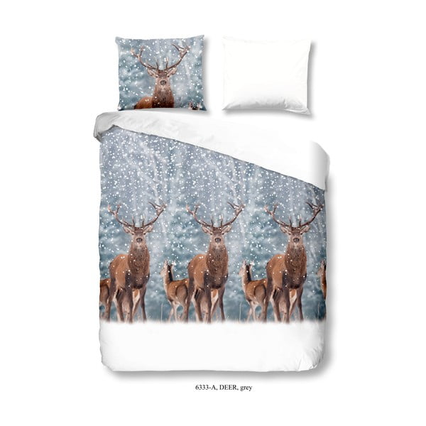 Obliečky na jednolôžko z bavlny Good Morning Deer, 140 × 200 cm