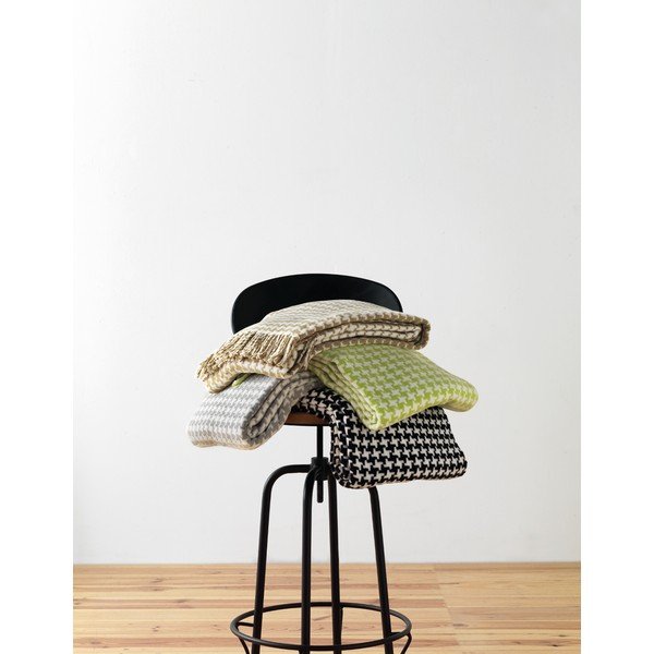 Čierno-biela deka so vzorom kohútej stopy Euromant Pearls Black, 140x180 cm-image-2