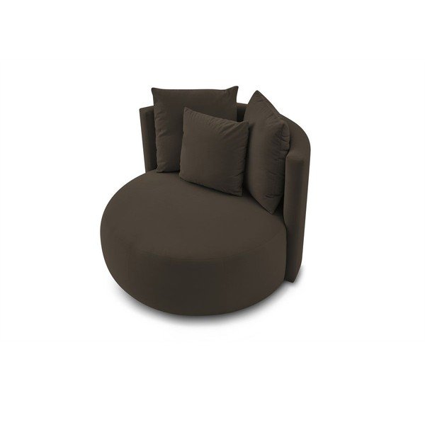 Hnedé zamatové kreslo Cesar – Bobochic Paris-image-4