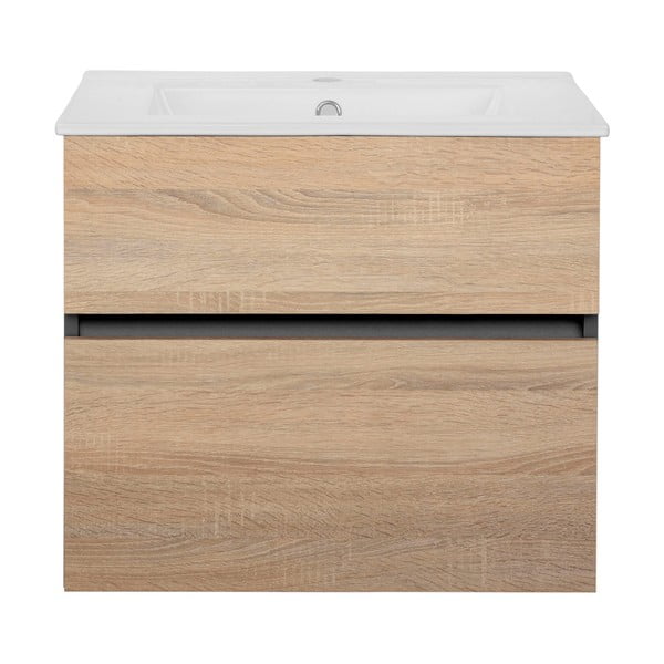 Závesná skrinka bez umývadla v dekore duba v prírodnej farbe 60x52 cm Wisla – Støraa-image-2