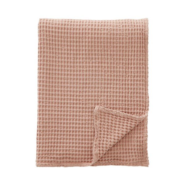 Staroružová bavlnená deka 150x200 cm Jaipur Chunky Waffle – Pineapple Elephant