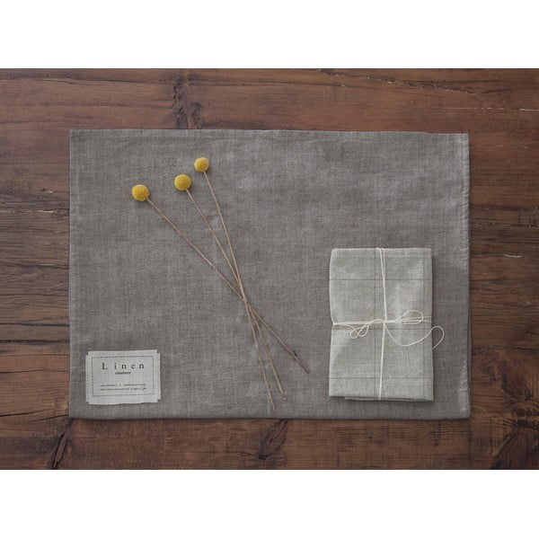 Súprava 4 látkových obrúskov s prímesou ľanu Really Nice Things Grey Lines, 43 x 43 cm-image-3