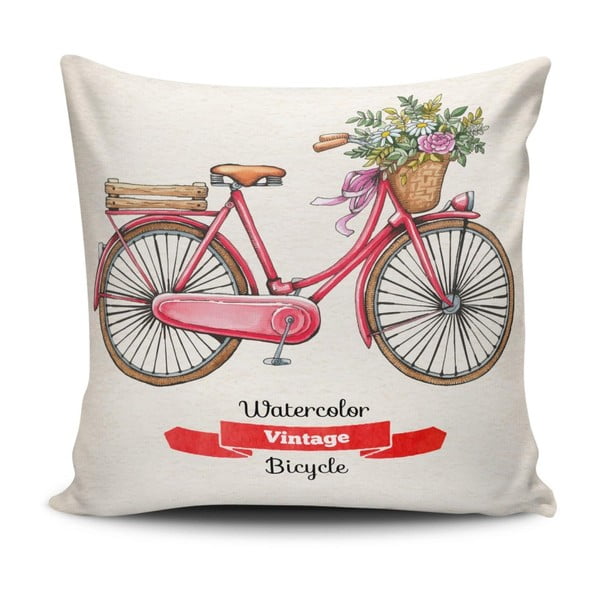 Vankúš s prímesou bavlny Cushion Love Bycicle, 45 × 45 cm