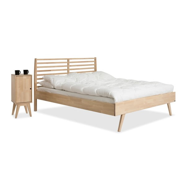 Ručne vyrobená posteľ z masívneho brezového dreva Kiteen Notte, 160 × 200 cm