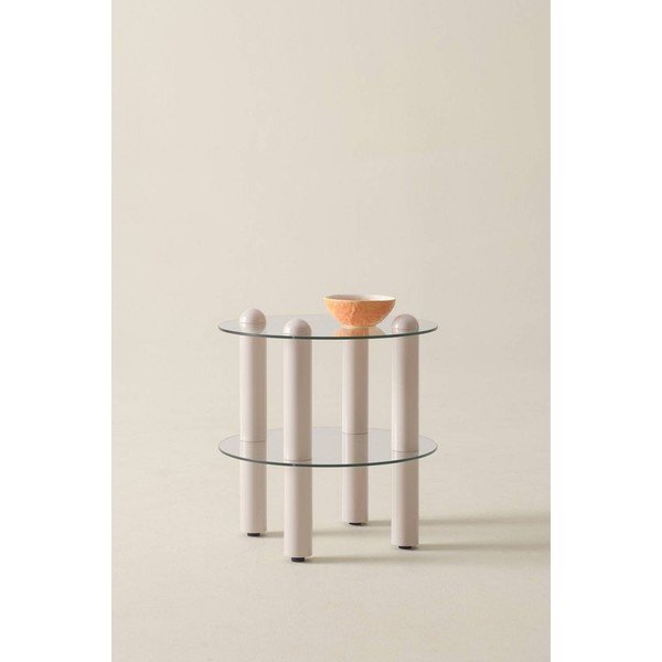Sklenený okrúhly odkladací stolík ø 48 cm Egan – Jotex-image-1