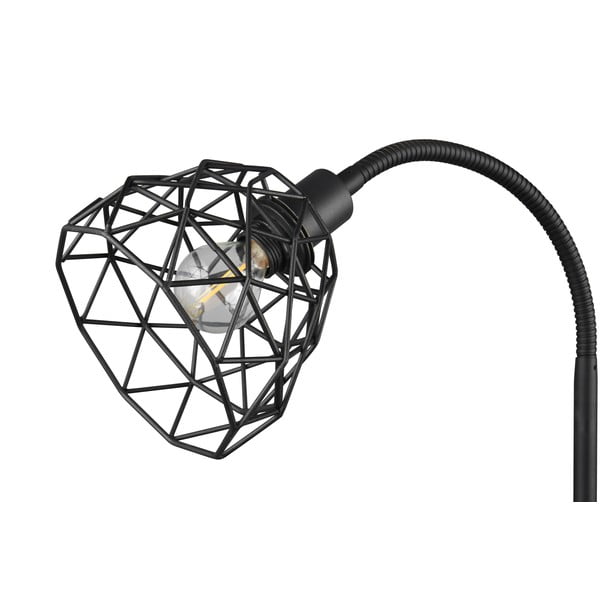 Čierna stojacia lampa s kovovým tienidlom (výška 180 cm) Haval – Trio-image-3