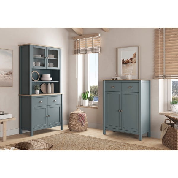 Komoda sivozelená z borovicového dreva 90x110x40 cm Misti – Marckeric-image-1