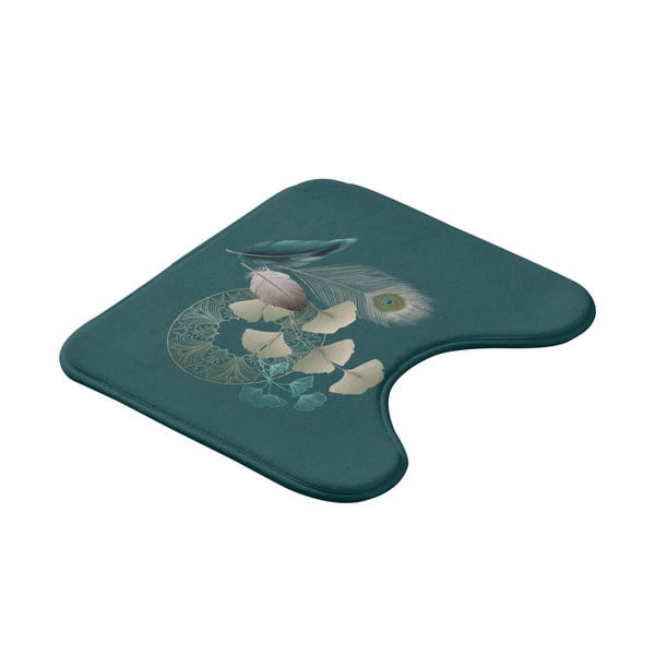 Tyrkysová WC kúpeľňová predložka 45x45 cm Ginkoblue – douceur d'intérieur-image-2