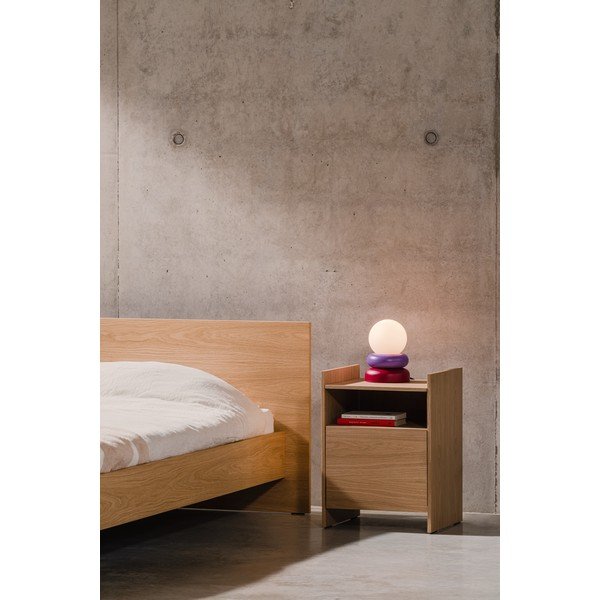 Červená/fialová stolová lampa z masívneho dreva so skleneným tienidlom (výška  24 cm) Otem – noo.ma-image-4