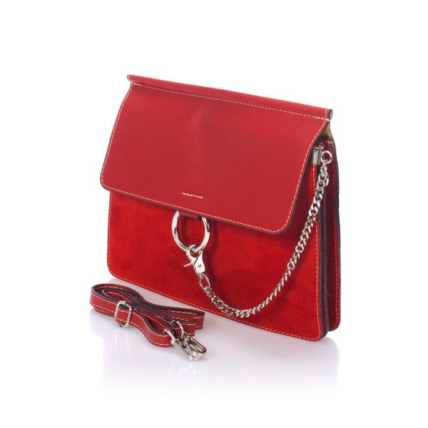 Červená kožená kabelka Markes Staia-image-2