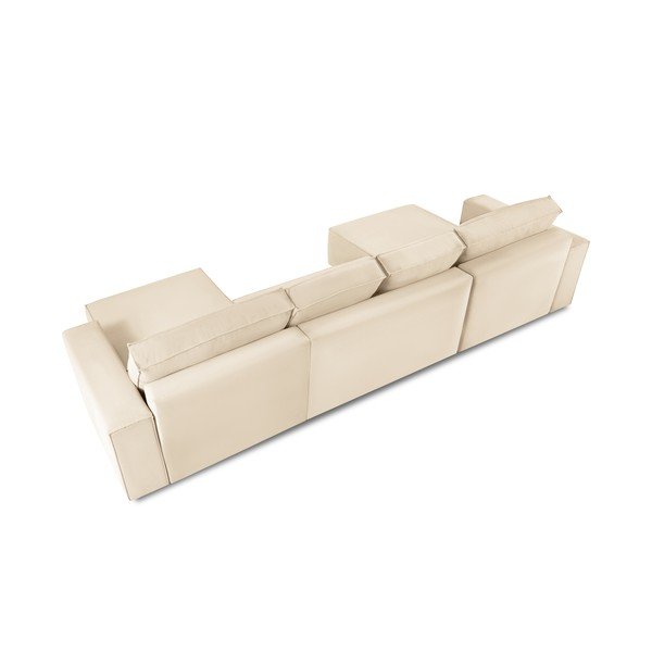 Béžová menčestrová rozkladacia pohovka do "U" Mazzini Sofas Azalea-image-4