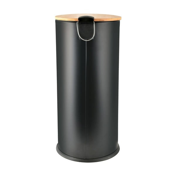 Matne čierny nášľapný oceľový odpadkový kôš 30 l Adonis – Spirella-image-4