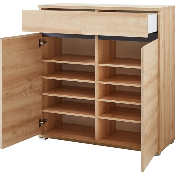 Skrinka na topánky v dekore buka so zásuvkami Lissabon - Germania-image-1