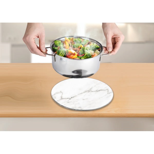 Sklenená podložka pod hrniec Wenko Marble, 20 cm-image-3