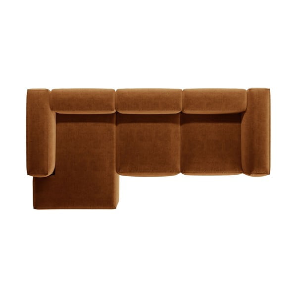 Rohová pohovka v tehlovej farbe (ľavý roh/s leňoškou) Bergamo – Cosmopolitan Design-image-3