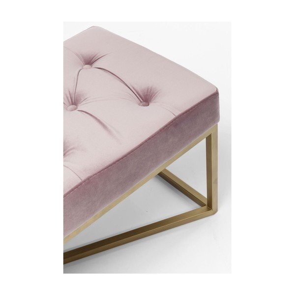 Svetloružová zamatová lavica Kare Design Crossover-image-3