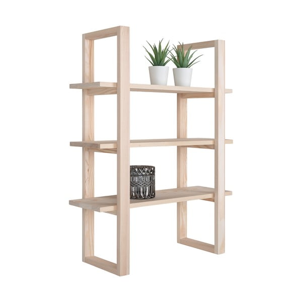 Poschodová polica z masívu paulownie v prírodnej farbe 48 cm Santiago – House Nordic-image-2