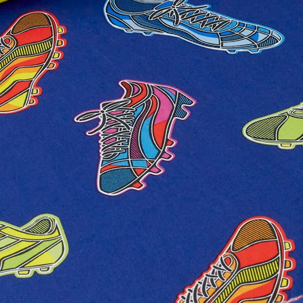 Modrá napínacia detská plachta na jednolôžko 90x190 cm Bright Football – Catherine Lansfield-image-2