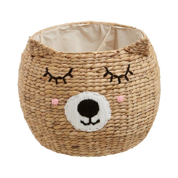 Detský kôš na hračky z vodného hyacintu v prírodnej farbe ø 49x40 cm Lidi Cat Face – Premier Housewares