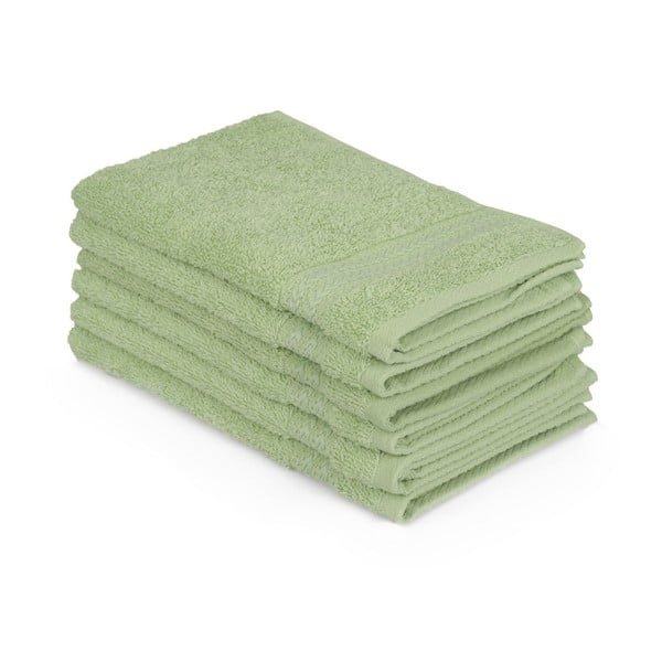 Sada 6 zelených bavlnených uterákov Madame Coco Lento Verde, 30 × 50 cm