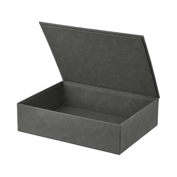 Antracitové úložné boxy v súprave 2 ks s vekom/dekoratívne z umelej kože 40x30x11 cm Sahla – Blomus-image-4