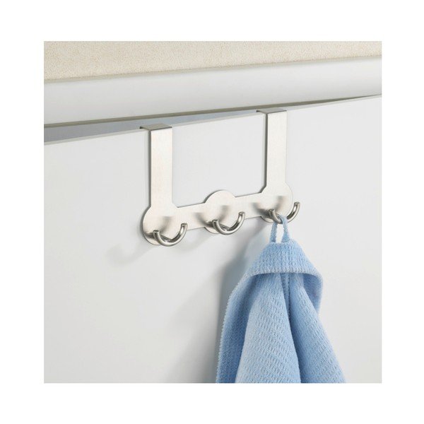 Závesný vešiak na dvere s 3 háčikmi v striebornej farbe Wenko Rondo-image-2