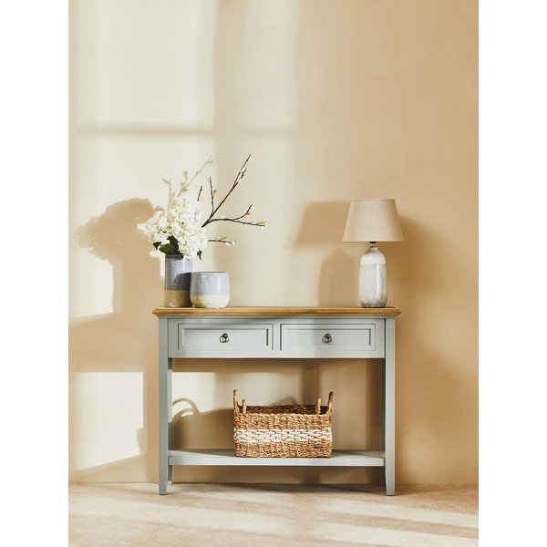 Sivý konzolový stolík z masívu paulownie 34,5x99 cm Henley – Premier Housewares-image-1