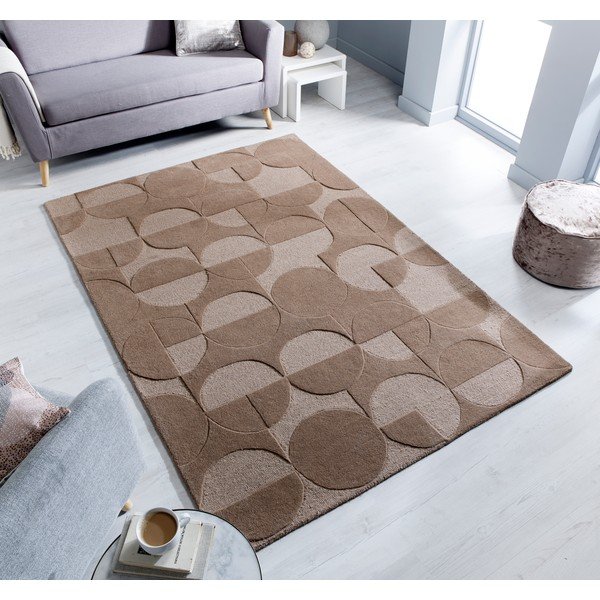Hnedý koberec z vlny Flair Rugs Gigi, 120 × 170 cm-image-4