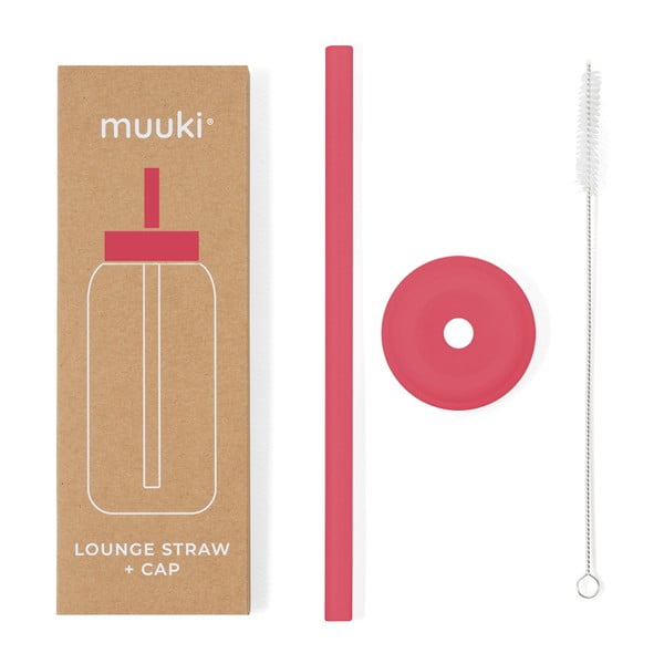 Silikónová slamka s čistiacou kefkou/s viečkom Watermelon High – Muuki