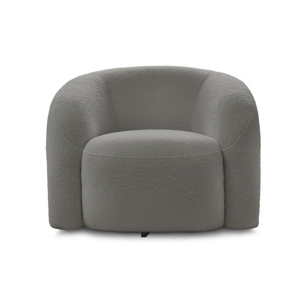 Sivé otočné kreslo z textílie buklé Elina – Bobochic Paris-image-3