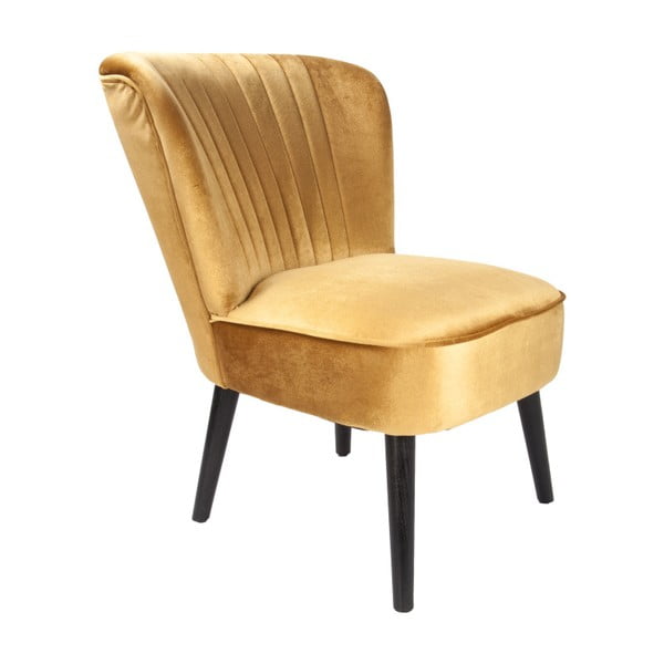 Žltá stolička so zamatovým poťahom Leitmotiv Luxury