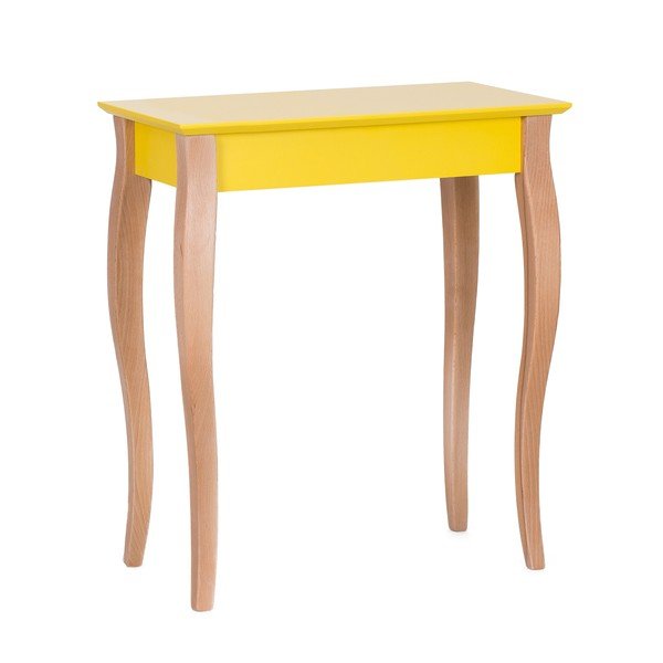 Žltý odkladací stolík Ragaba Console, dĺžka 65 cm