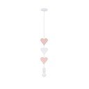 Biely/ružový detský luster s kovovým tienidlom Hearts – Candellux Lighting