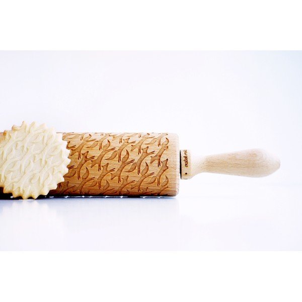 Drevený embosovaný valček na cesto Valek Foxes-image-2