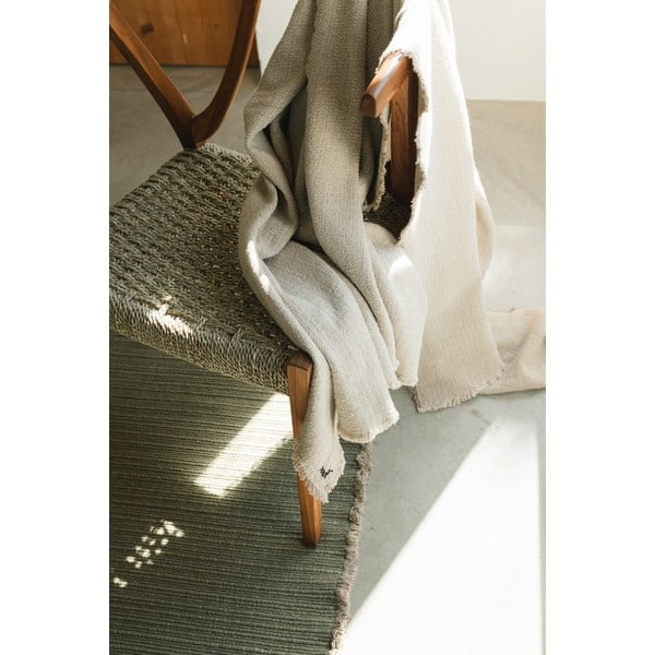 Krémová bavlnená deka 130x180 cm Handloom – Lorena Canals-image-1