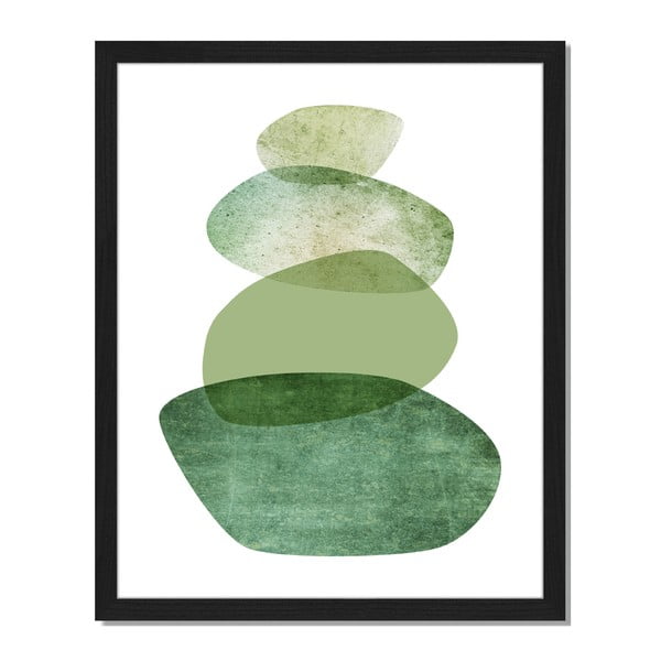 Obraz v ráme Liv Corday Scandi Green Stones, 40 x 50 cm