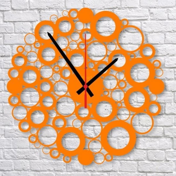 Nástenné hodiny Orange Bubble