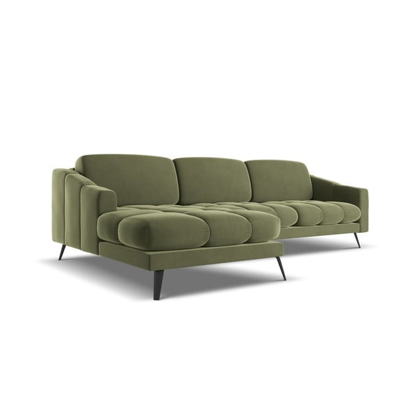 Zelená zamatová rohová pohovka (ľavý roh) Nalu – Makamii-image-4