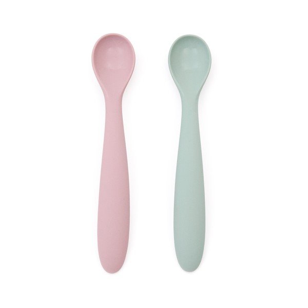 Ružové/tyrkysové plastové/zo silikónu detské lyžičky v súprave 2 ks Lili – Kave Home