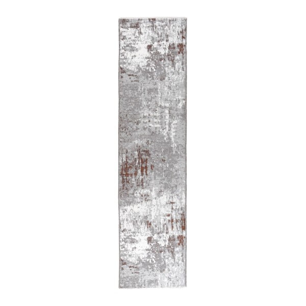 Hnedo-sivý obojstranný koberec Maleah, 300 x 75 cm